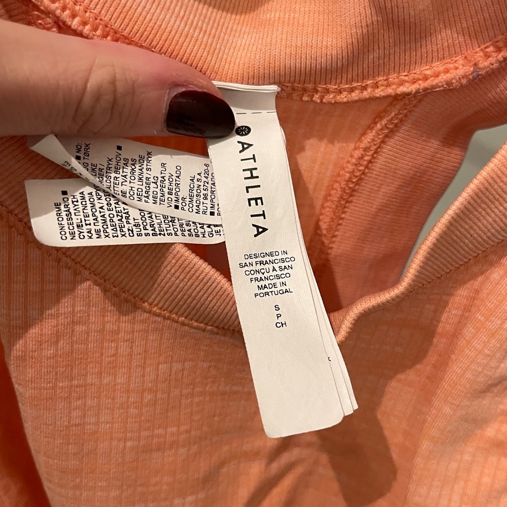 Athleta Ribbed Orange Tank Top - Picture 2 of 4